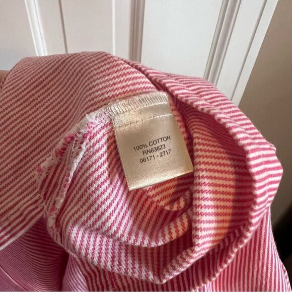 NEW WOMENS Christopher & Banks PINK & WHITE PINSTRIPE DENIM SKIRT SIZE 6 - Picture 6 of 6